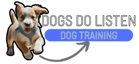Puppy running with dog training text