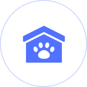 Pet shelter logo with paw print