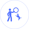 Icon of an adult playing fetch with a dog.